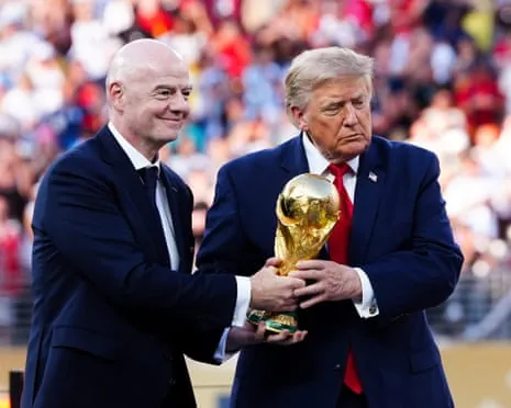 Gianni Infantino and Donald Trump at the World Cup final at the MetLife Stadium in New Jersey on 19 July 2026.
